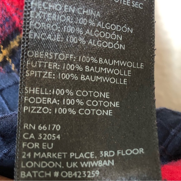 BDG Louie Flannel Plaid Lace Layered Red & Blue shacket XS - Picture 9 of 11